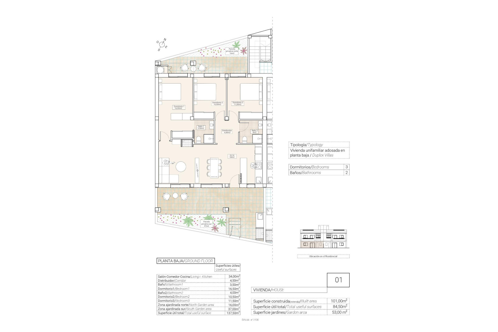 New Build - Bungalow - Groundfloor - Hondón de las Nieves - Canalosa