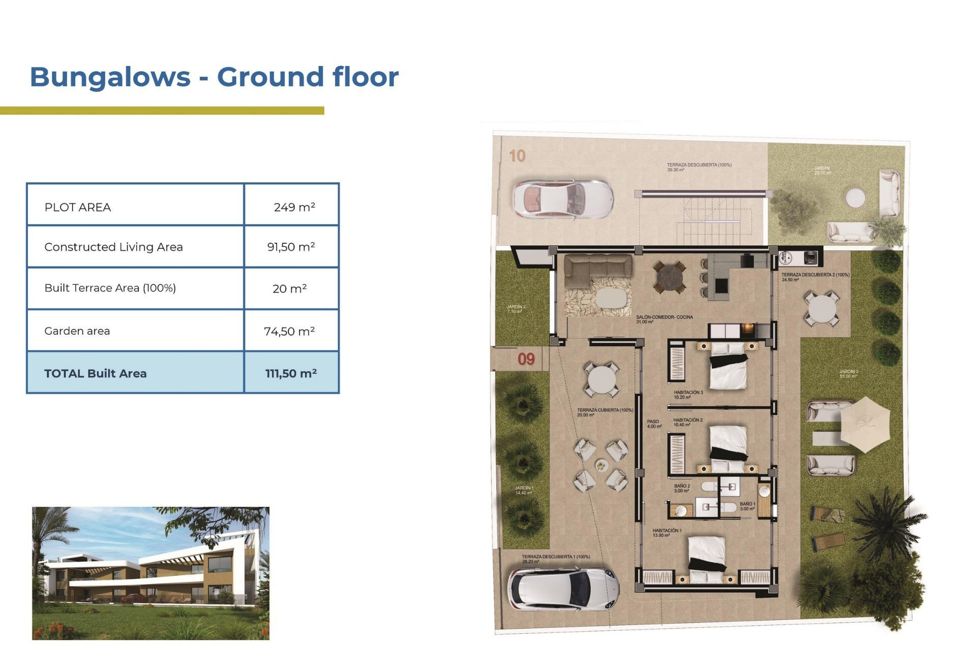 New Build - Bungalow - Groundfloor - Orihuela Costa - La Ciñuelica