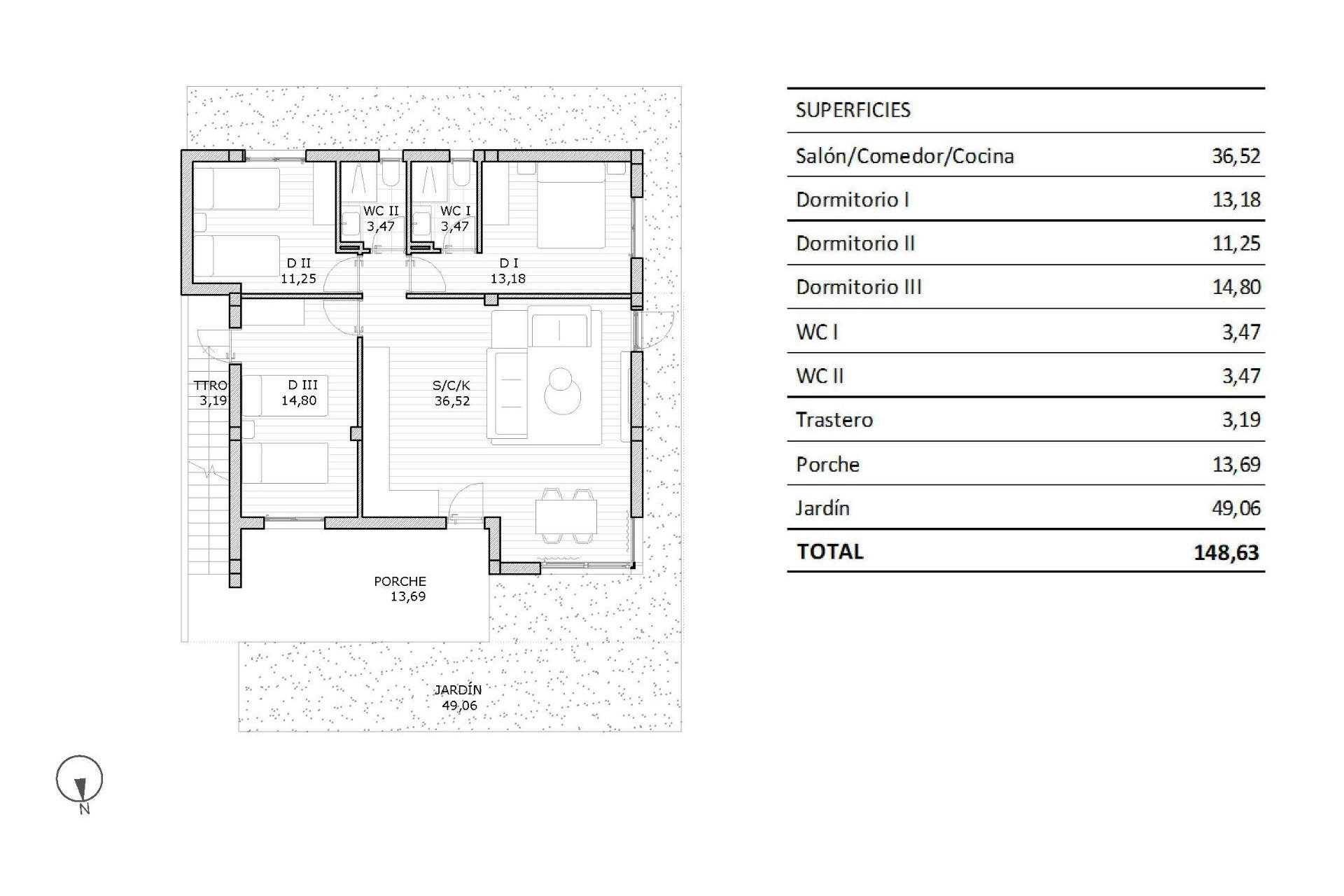 Nouvelle construction - Bungalow - Rez-de-chaussée - San Miguel de Salinas - Pueblo