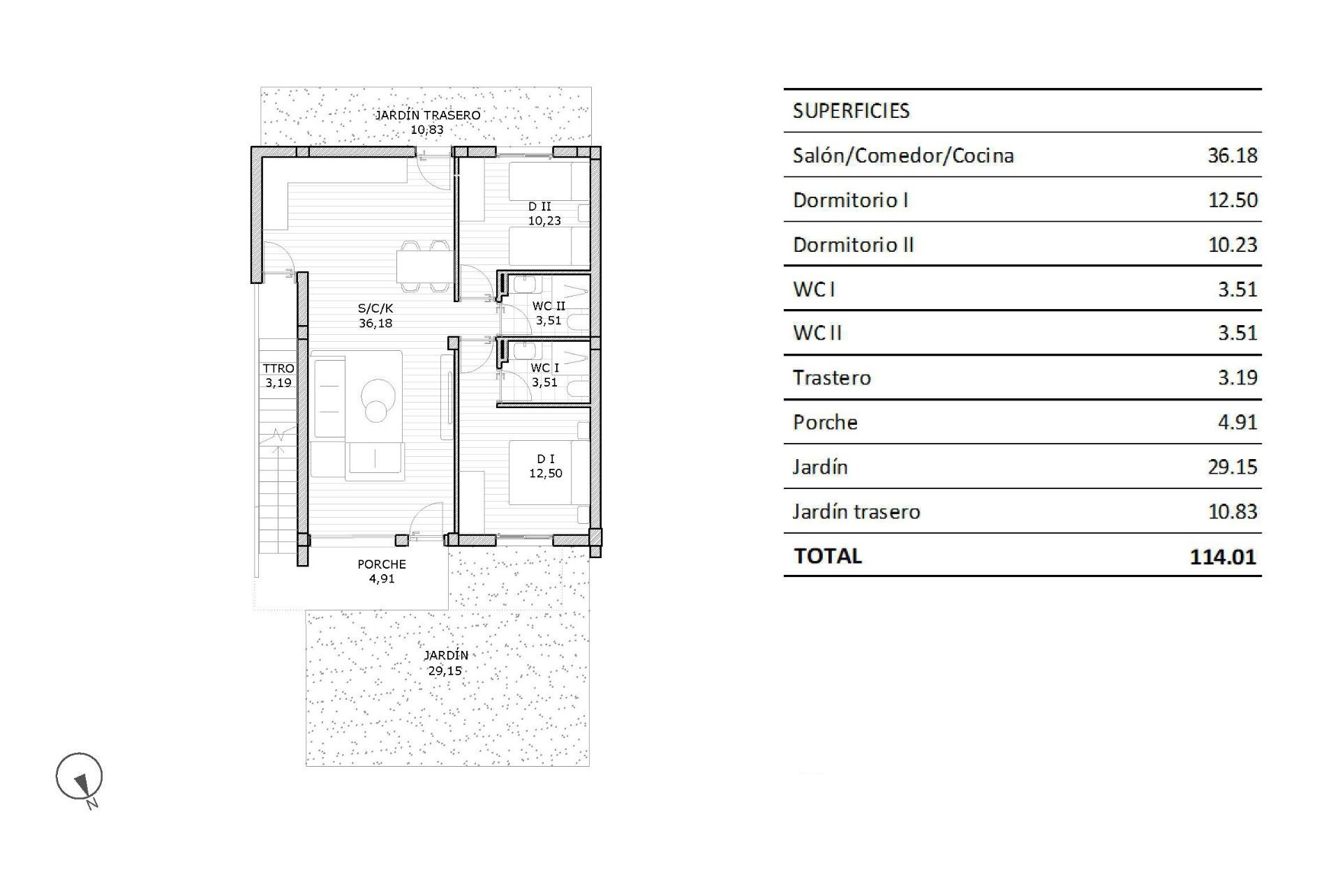 Nouvelle construction - Bungalow - Rez-de-chaussée - San Miguel de Salinas - Pueblo