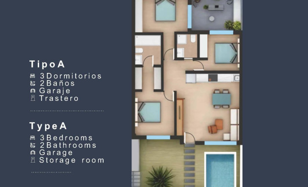 Nieuwbouw - Bungalow - Gelijkvloers - San Pedro del Pinatar - Los Pinos